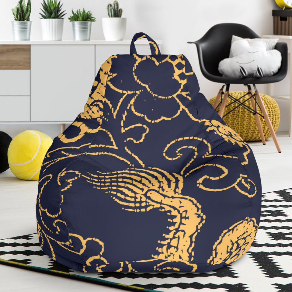 Gold Dragon Pattern Bean Bag Cover