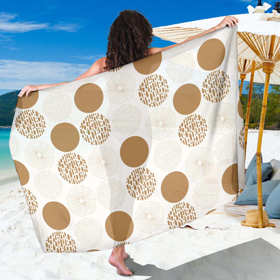 Gold Texture Mushroom Pattern Sarong