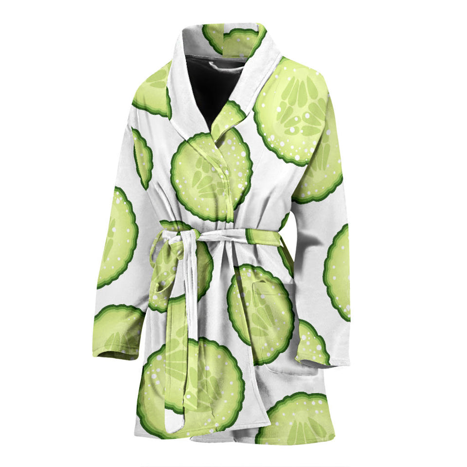 Cucumber Slices Pattern Women'S Bathrobe