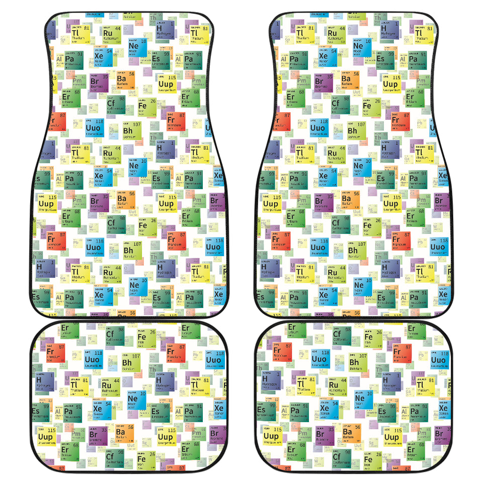 Chemistry Periodic Table Pattern Print Design 05 Front and Back Car Mats