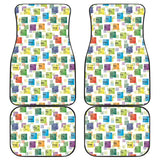 Chemistry Periodic Table Pattern Print Design 05 Front and Back Car Mats