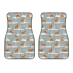 Beautiful Deers Winter Christmas Front Car Mats