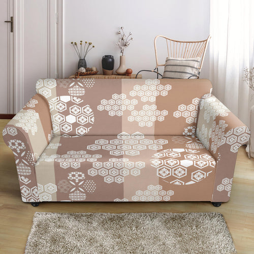 Beautiful Hexagon Japanese  Pattern Loveseat Couch Slipcover