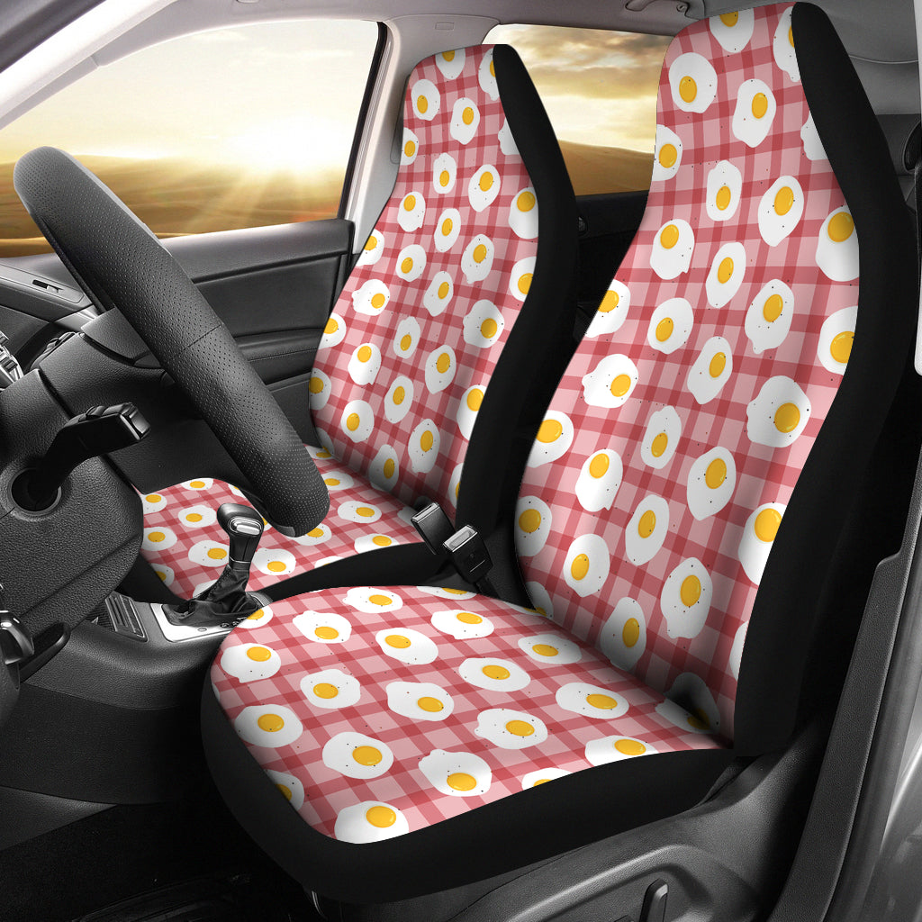 Fried Eggs Pattern Print Design 03 Universal Fit Car Seat Covers