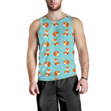 Fox pattern blue b ackground Men Tank Top