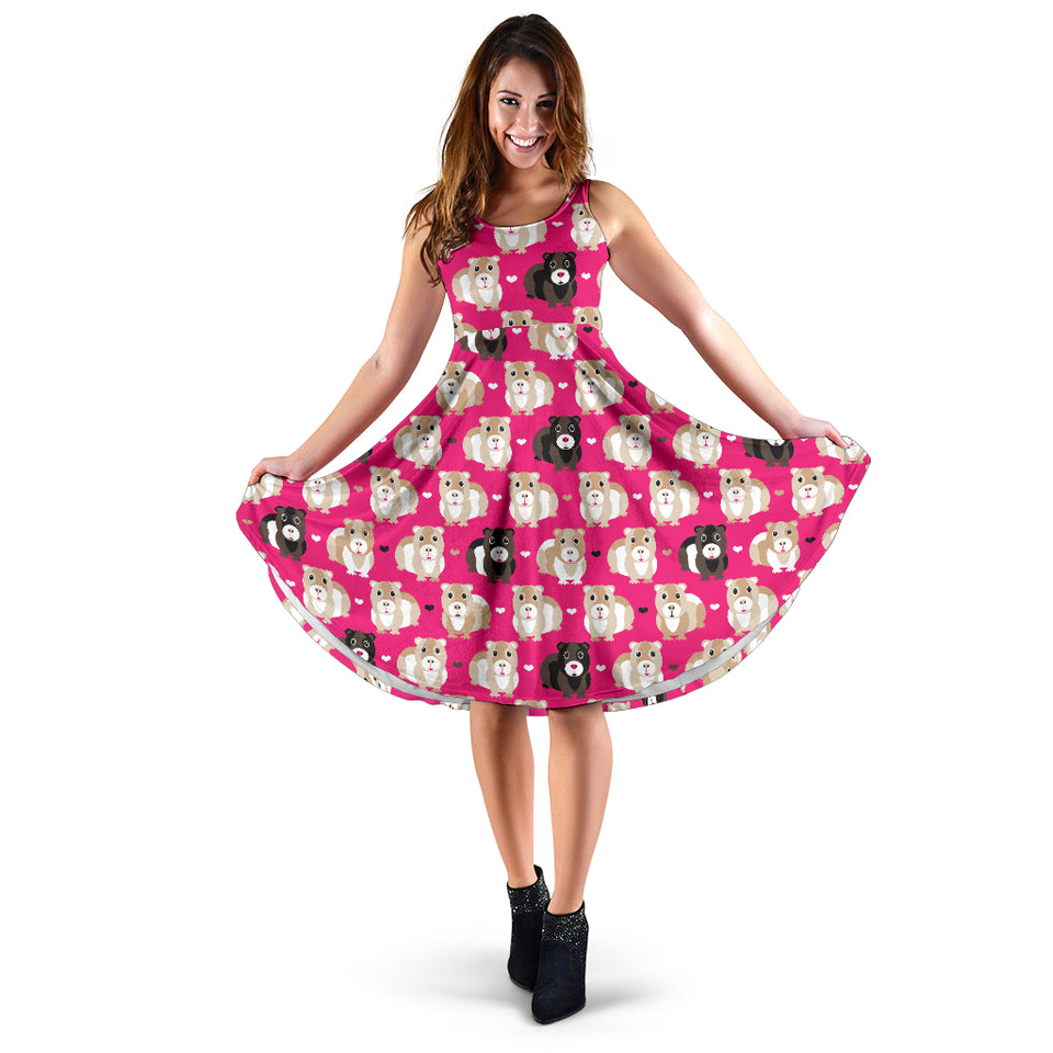 Guinea Pig Pattern Print Design 01 Sleeveless Midi Dress