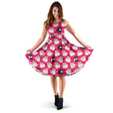 Guinea Pig Pattern Print Design 01 Sleeveless Midi Dress