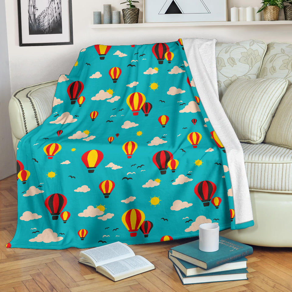 Hot Air Balloon Sky Pattern Premium Blanket