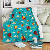 Hot Air Balloon Sky Pattern Premium Blanket