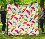 Colorful Chameleon Lizard Pattern Premium Quilt.