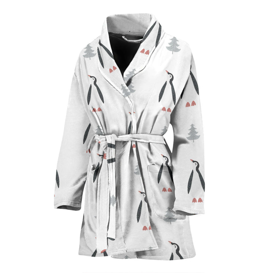 Penguin Pattern Women'S Bathrobe