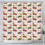 Corgi Christmas Pattern Shower Curtain Fulfilled In US