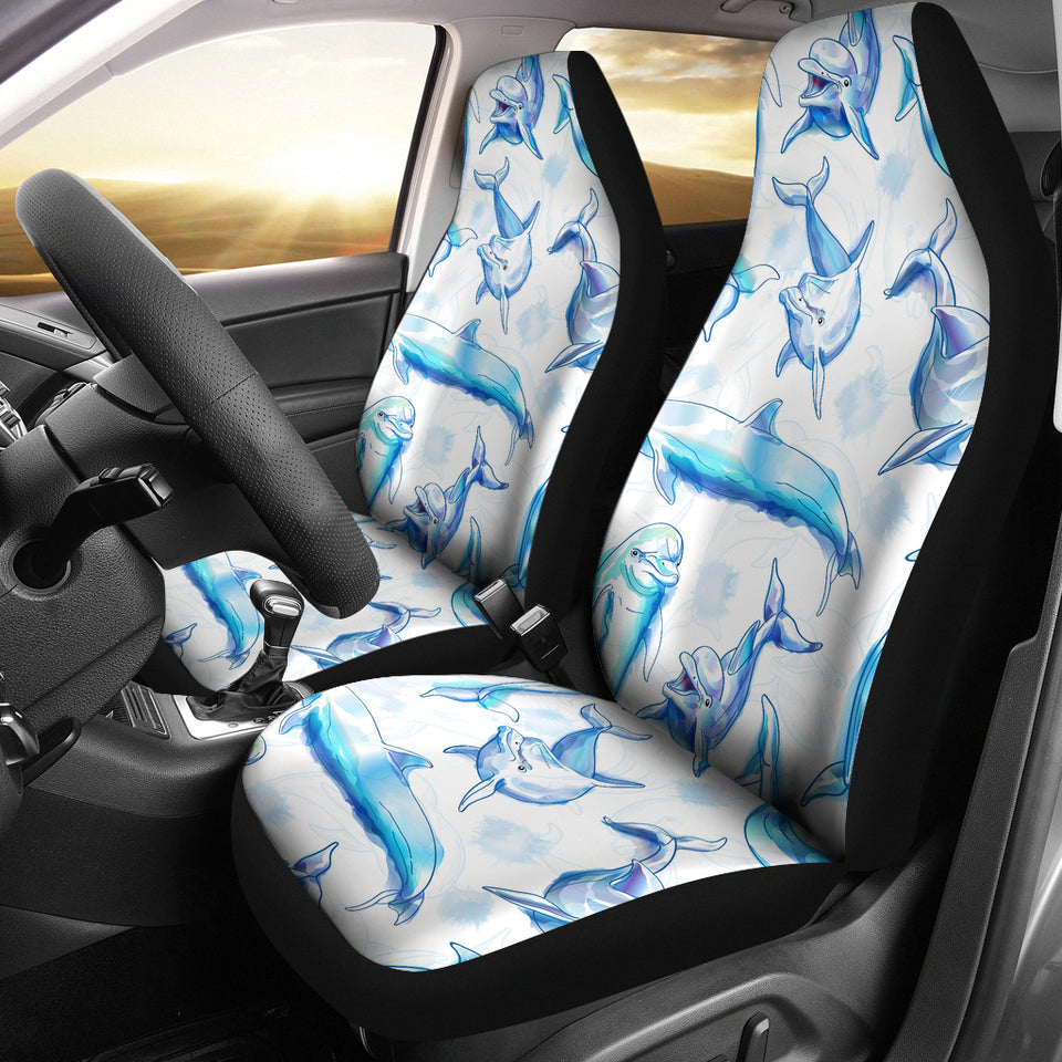 Watercolor Dolphin Pattern Universal Fit Car Seat Covers