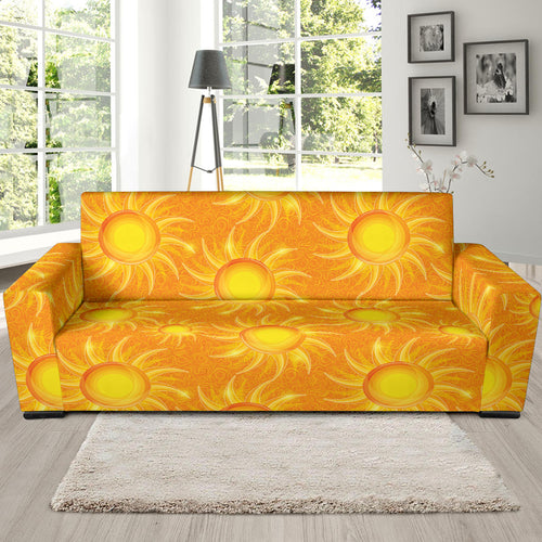 Sun Orange Background Sofa Slipcover