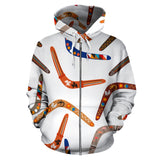 Boomerang Australian Aboriginal Ornament Pattern Zip Up Hoodie