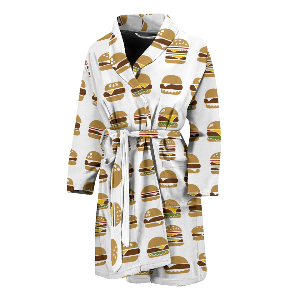 Hamburger Pattern Print Design 02 Men's Bathrobe