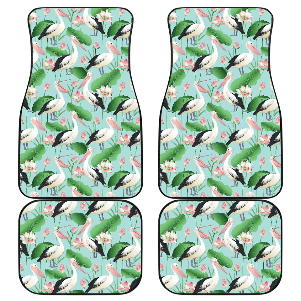 Pelican Pattern Print Design 01 Front and Back Car Mats