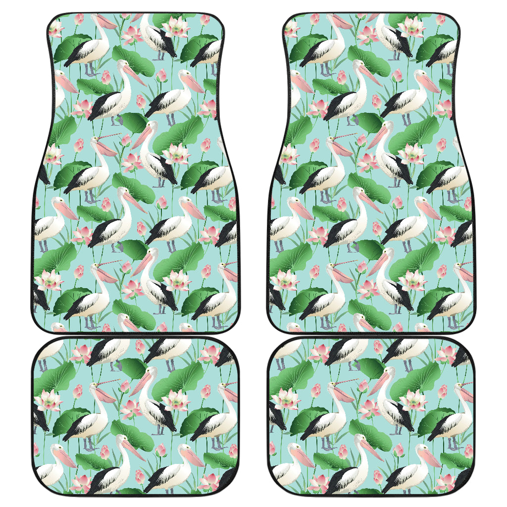 Pelican Pattern Print Design 01 Front and Back Car Mats