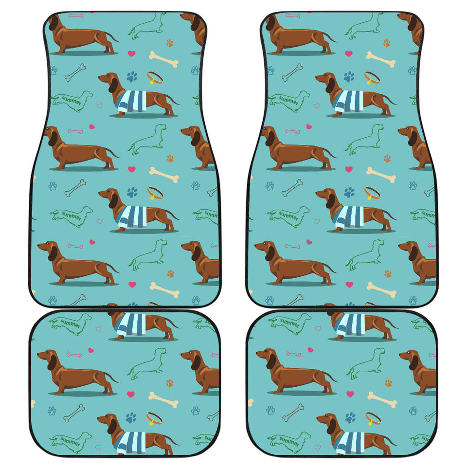 Dachshund Decorative Background Front And Back Car Mats