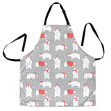 Cute Polar Bear Christmas Snow Pattern Adjustable Apron