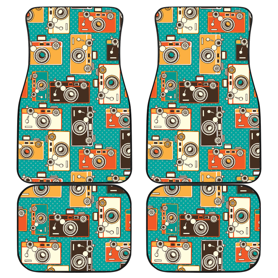 Camera Pattern Print Design 03 Front and Back Car Mats