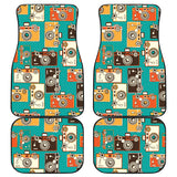 Camera Pattern Print Design 03 Front and Back Car Mats