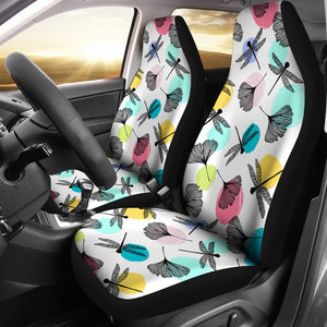 Dragonflies Ginkgo Leaves Pattern Universal Fit Car Seat Covers