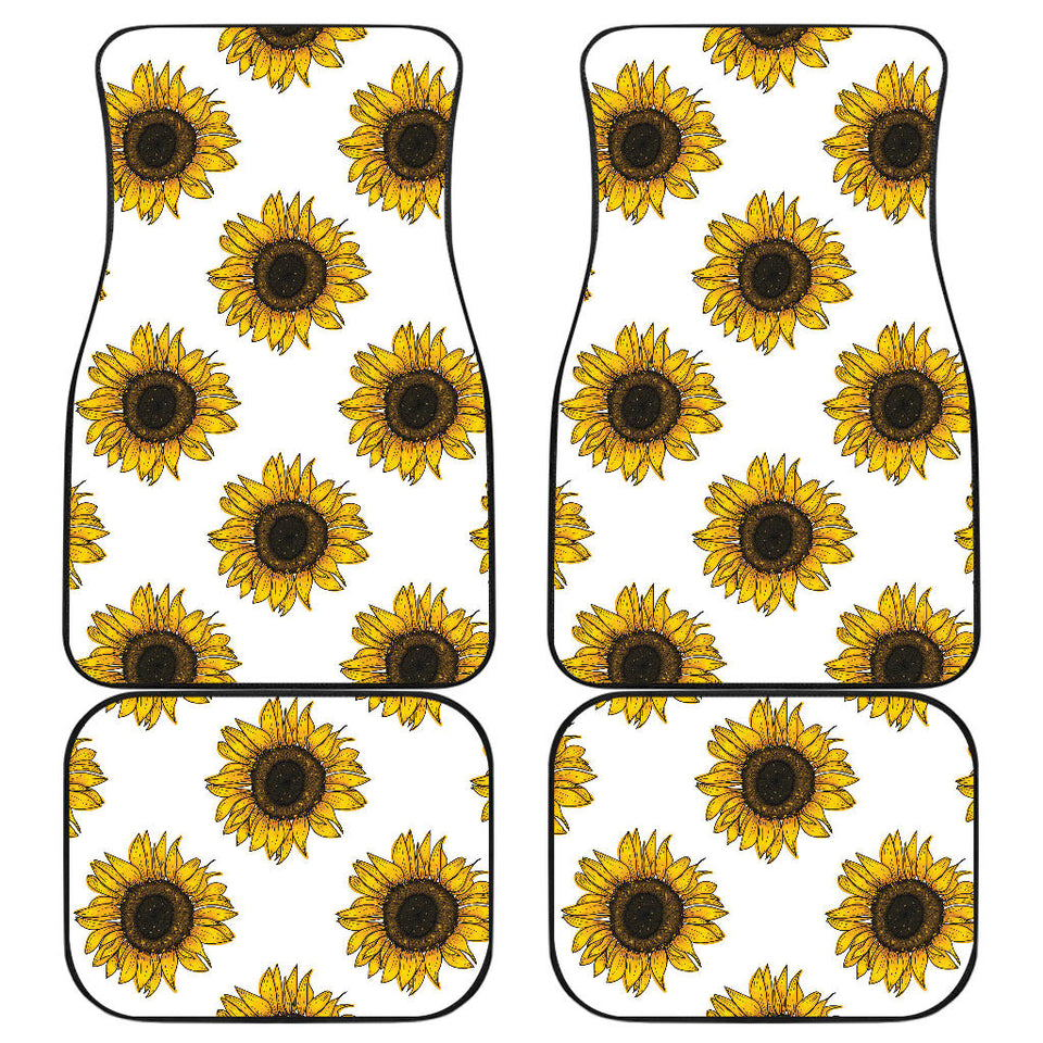 Sunflowers Design Pattern Front And Back Car Mats