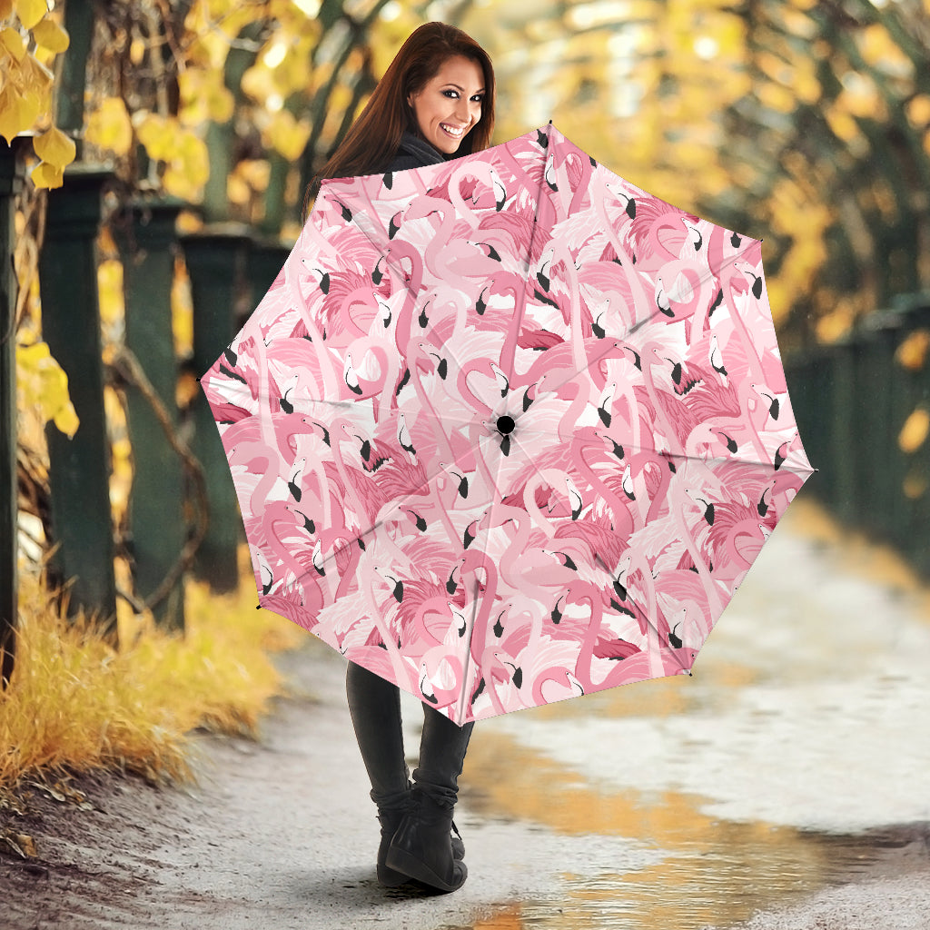 Pink Flamingos Pattern Background Umbrella