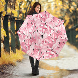 Pink Flamingos Pattern Background Umbrella