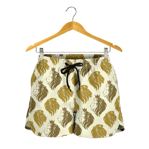 Lion Pattern Print Design 02 Women Shorts