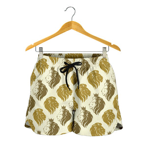 Lion Pattern Print Design 02 Women Shorts