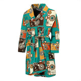 Camera Pattern Print Design 03 Men's Bathrobe