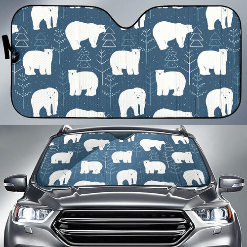Polar Bear Mother Her Child Pattern Car Sun Shade
