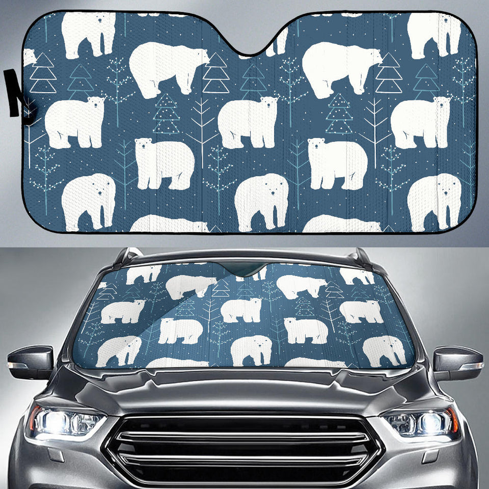 Polar Bear Mother Her Child Pattern Car Sun Shade