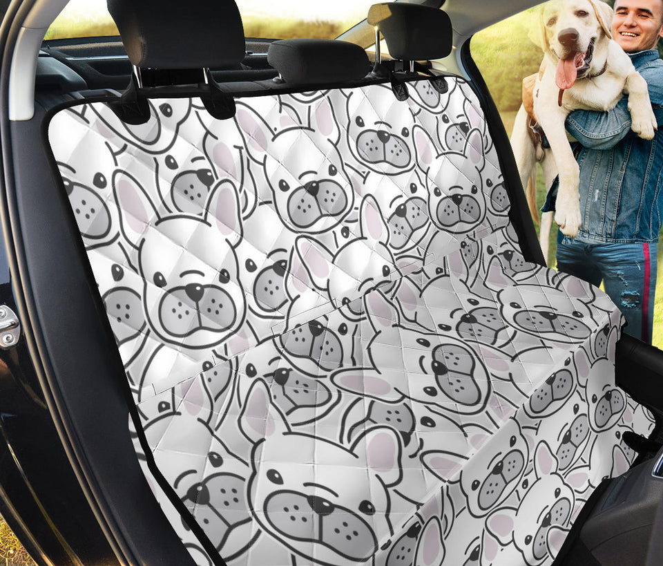 Cute French Bulldog Head Pattern Dog Car Seat Covers