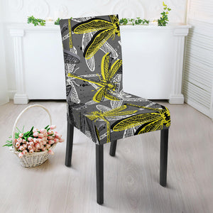 Hand Drawn Dragonfly Pattern Dining Chair Slipcover