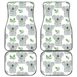 Hand Drawn Koala Leaves Pattern Front And Back Car Mats