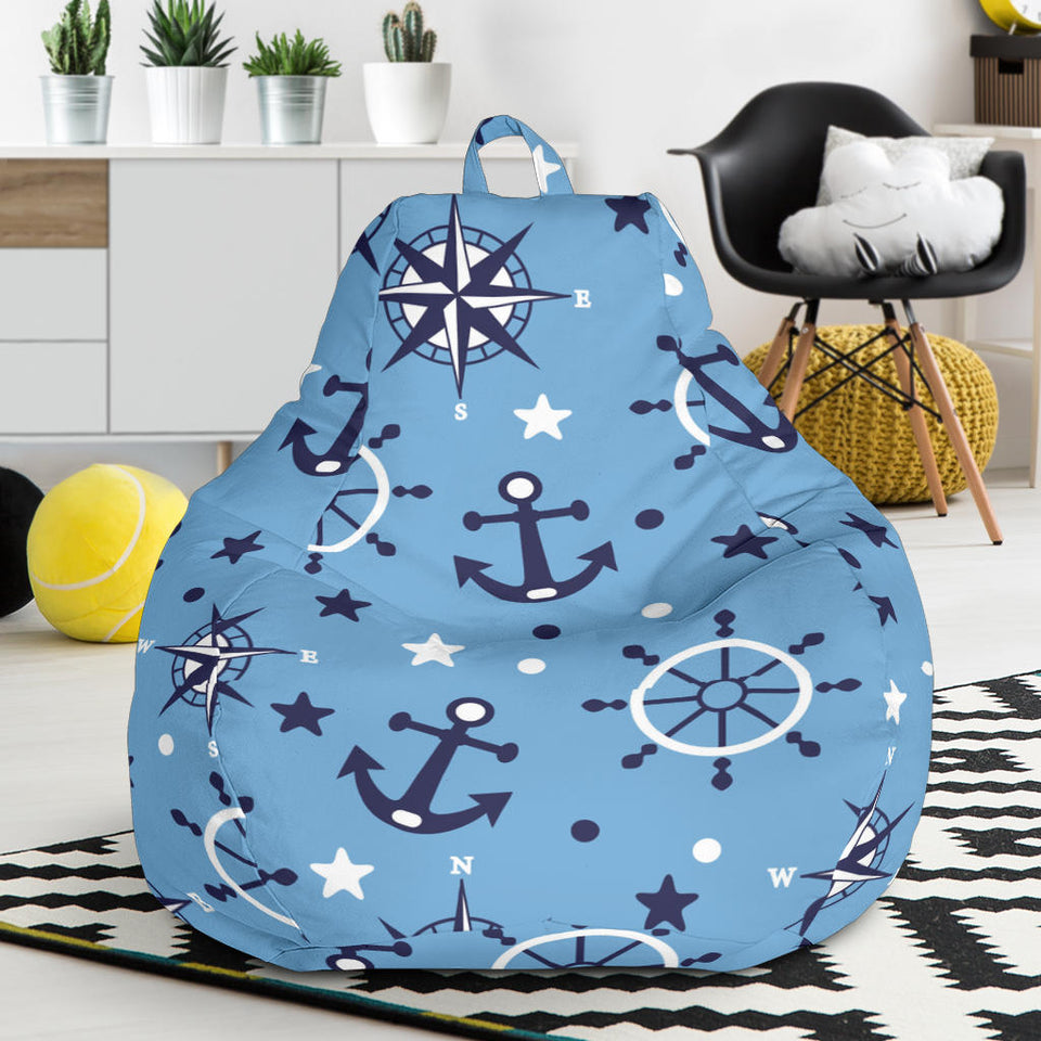 Anchors Rudder Compass Star Nautical Pattern Bean Bag Cover