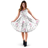 Cute Poodle Dog Star Pattern Sleeveless Midi Dress