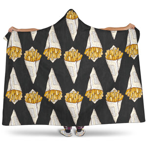 French Fries Dark Background Hooded Blanket