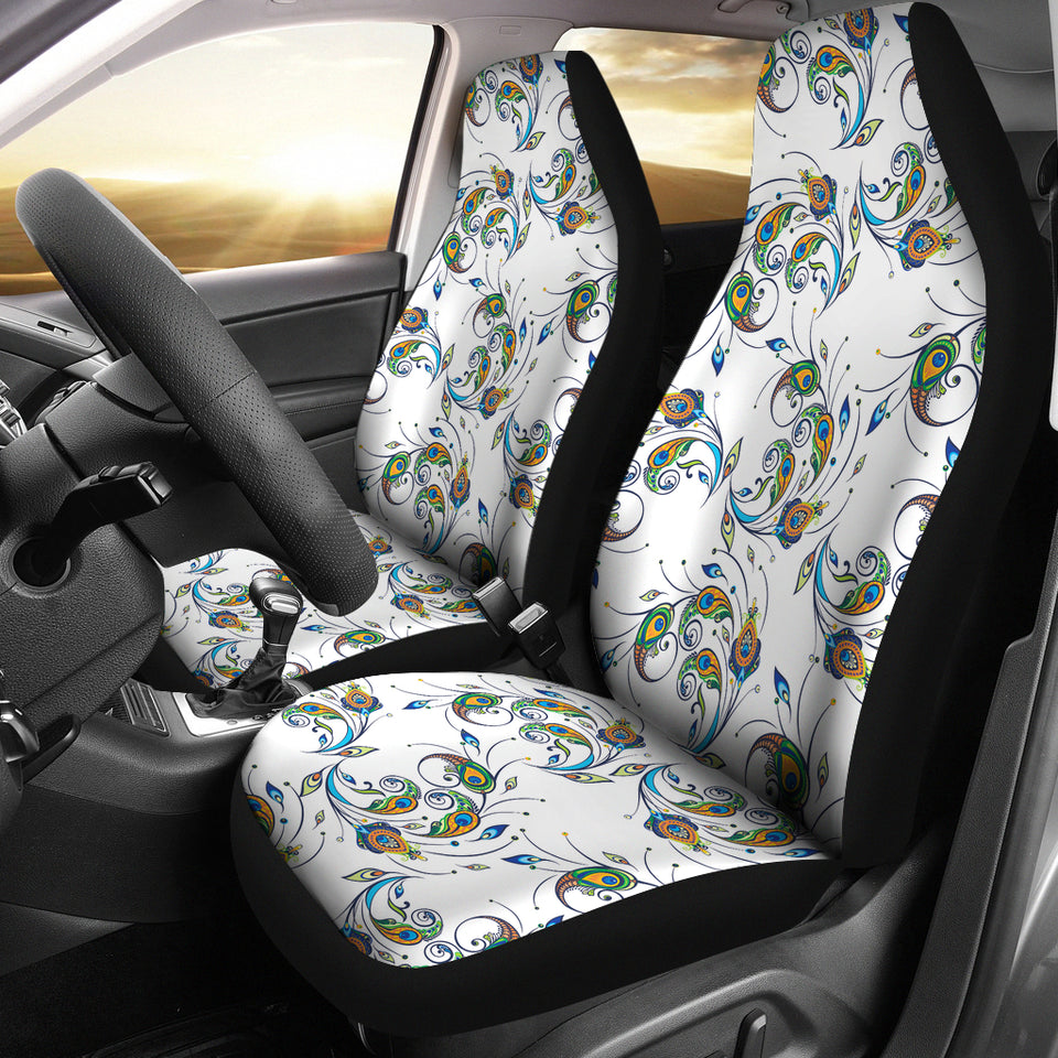Peacock Feather Pattern  Universal Fit Car Seat Covers
