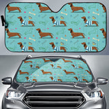 Dachshund Decorative Background Car Sun Shade