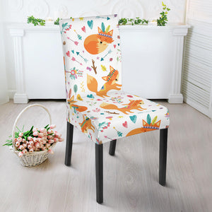 Cute Tribal Fox Pattern Dining Chair Slipcover