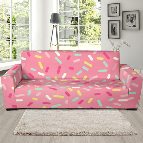 Pink Donut Glaze Candy Pattern Sofa Slipcover