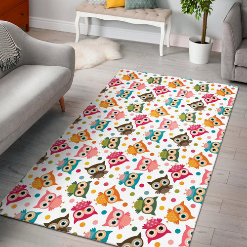 Color Cute Owl Pattern Area Rug