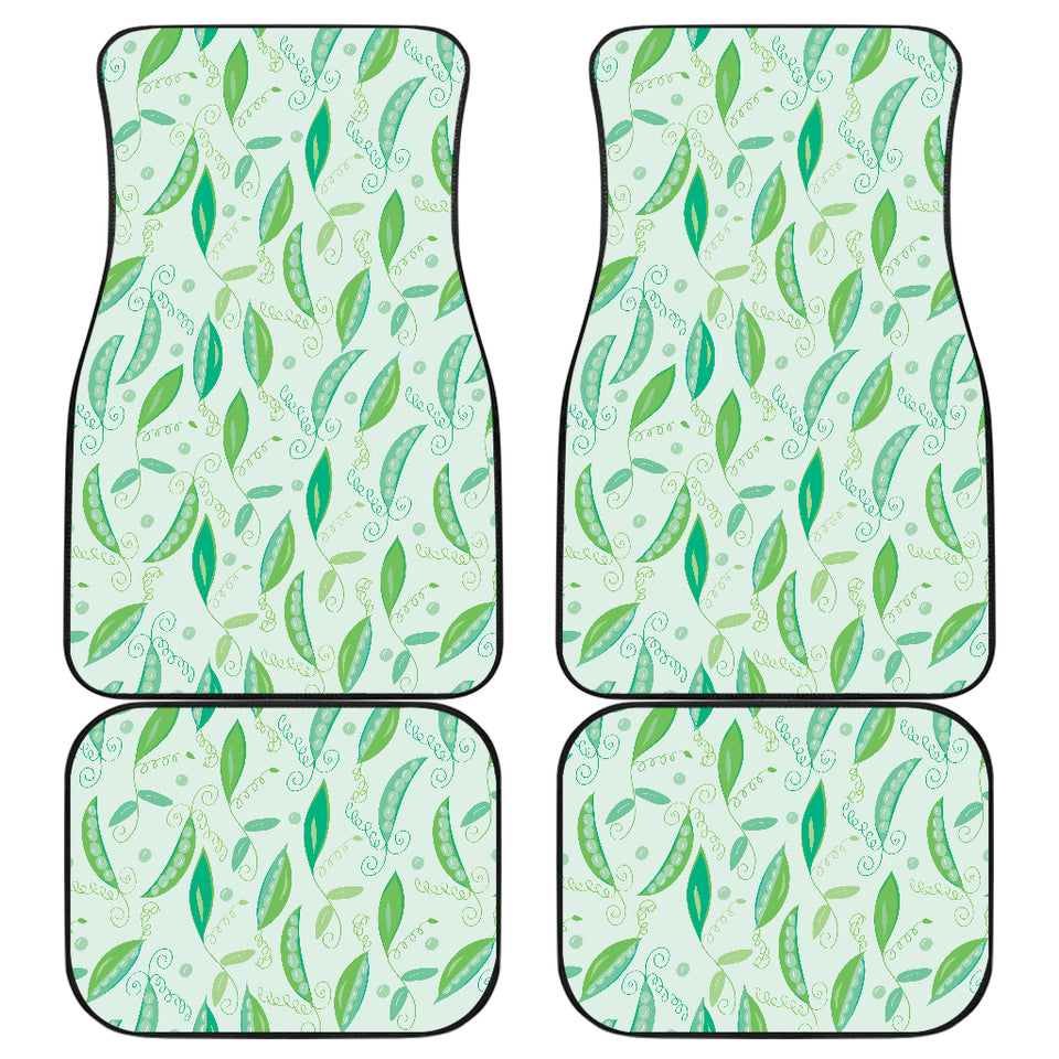 Green Peas Pattern Print Design 01 Front and Back Car Mats