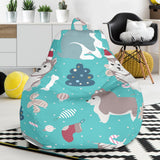 Christmas Cute Siberian Husky Puppie Pattern Bean Bag Cover
