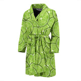 Slices Of Lime Pattern Men'S Bathrobe