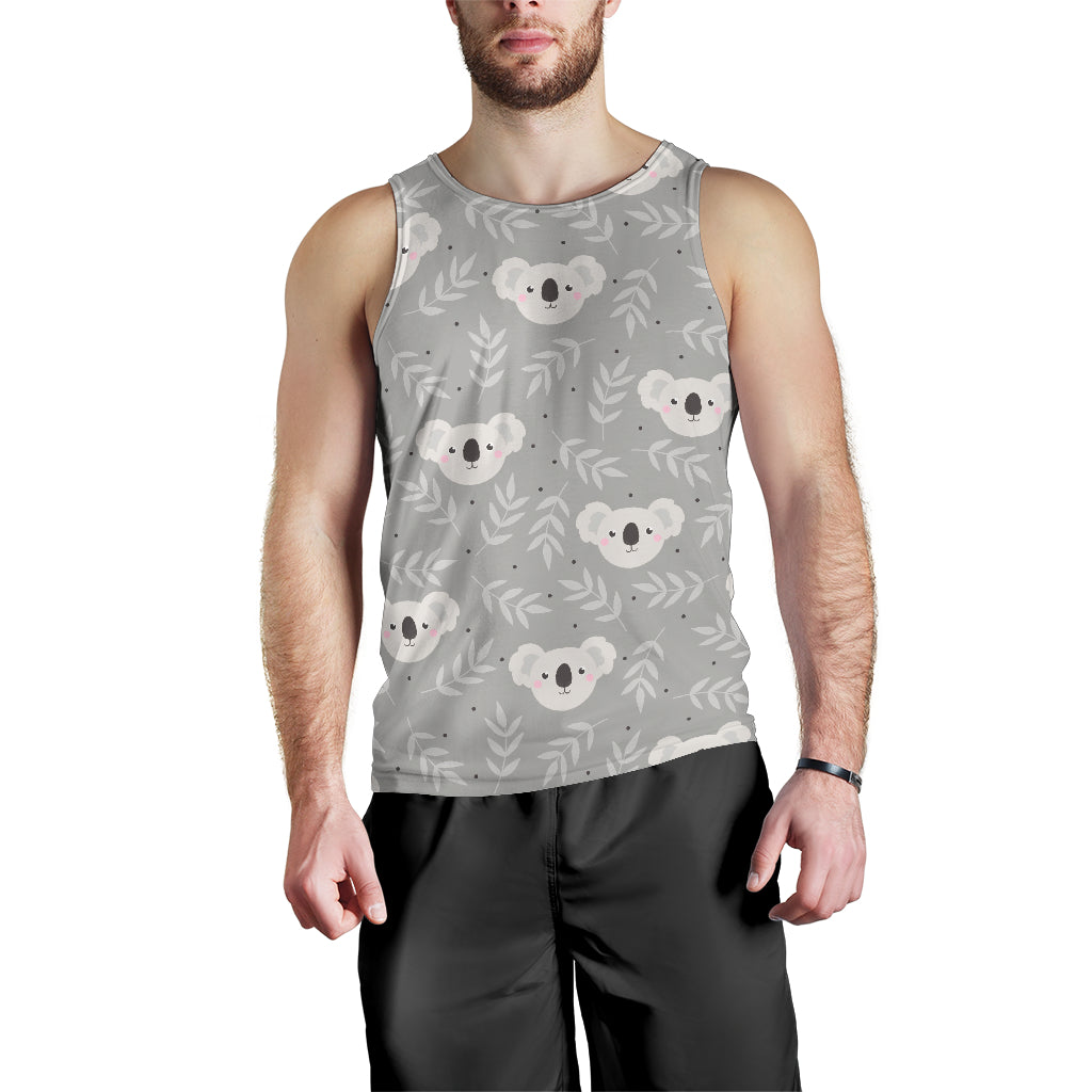Cute koala leaves pattern Men Tank Top